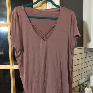 Crisscross flowy shirt
